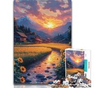 Puzzles Paysage Tournesol pour Adultes et Adolescents, Aidez Le Cerveau à Exercer des Jouets Addictifs pour Cultiver la Patience Une Œuvre d'art (38x26cm)