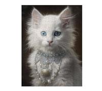 Puzzles Pearl-Adorned Feline Portrait Puzzles pour Adultes, Jouets Anti-Stress, Modèles À Assembler, Parfaits comme Cadeaux pour Toute La Famille 52x38cm/1000pcs
