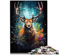 Puzzles Peinture cerf Magique coloré 1000 pièces Puzzle Jeu Bois Puzzle Jeux éducatifs décoration de la Maison Puzzle (50x75 cm)