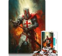 Puzzles Peintures de Chevaliers médiévaux Puzzle 1000 pièces pour Adultes, pour Les 14 Ans et Plus Jeu Impossible Meilleur Cadeau pour Adultes et Adolescents 50x75cm