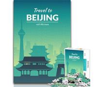 Puzzles Pékin Chine pour Adultes 1000 pièces, Aide Le Cerveau à exercer des Jouets addictifs pour cultiver la Patience et l'interaction Parent-Enfant 38x26cm