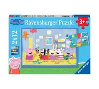 Puzzles Peppa Pig 2x12 pièces - Aventures amusantes pour enfants