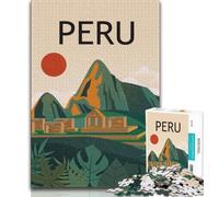 Puzzles Pérou Machu Picchu pour Adultes 1000 Puzzles, Jeu Stimulant et Jeu Familial Décoration Murale Cadeaux d'anniversaire et de Noël Uniques 50x75cm