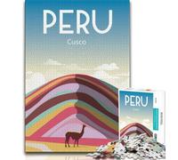 Puzzles Pérou pour Adolescents 1000 pièces, Jeu Stimulant et Jeu Familial avec des pièces entièrement emboîtables de Formes aléatoires 50x75cm