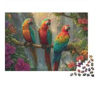 Puzzles perroquets colorés : Un Passe-Temps délicieux L'outil Parfait pour Coller 1000 pièces (75 x 50 cm)