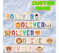 [Puzzles personnalisés] Puzzle de nom personnalisé, puzzle de nom en bois, style d'élément animal, idéal pour le baptême, l'anniversaire, Noël, cadeaux du Nouvel An, prend en charge uniquement les let