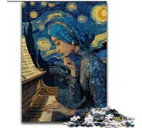 Puzzles Piano Ciel Nocturne pour Adultes 1000 Puzzles, Défi d'Intelligence Cérébrale Jouets Addictifs Cadeaux d'anniversaire pour 14 Ans et Plus (26x38cm)