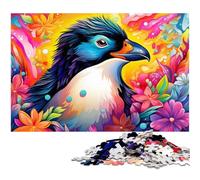 Puzzles Pingouin Art Coloré 1000 Pièces pour Adultes Puzzles Parfaits pour Les Réunions de Famille, Les Anniversaires, Les Vacances 26x38cm / 10,23x14,96 Pouces