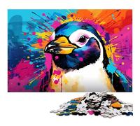 Puzzles Pingouin Art Coloré 1000 Pièces pour Adultes Puzzles Parfaits pour Les Réunions de Famille, Les Anniversaires, Les Vacances 50x75cm / 19,68x29,52 Pouces