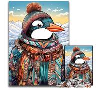 Puzzles Pingouin Art pour Adultes, Puzzles en Bois de 1000 pièces pour Adultes, Casse-tête Stimulant pour Adolescents, soirée de Jeux en Famille Amusante 50x75cm / 19,68x29,52 Pouces
