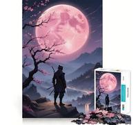 Puzzles Pink Moon Samurai Warrior pour Adolescents, 1000 pièces, renforce la mémoire, Passe-Temps Calme, qualité supérieure, Cadeau Festif (38x52cm)