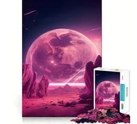 Puzzles Pink Planet pour Adolescents 1000 pièces Wise Think Toy Gentle Leisure Tight Cut Liste de souhaits du Père Noël (38x52cm)