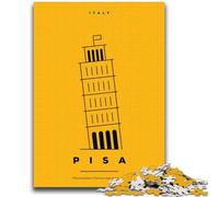 Puzzles Pise Italie pour Adultes 1000 pièces, Difficiles à compléter mais Amusants et Humoristiques avec Affiche et fiche de Questions-réponses Assorties (38x26cm)