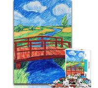 Puzzles Pont du Ciel Nocturne 1000 pièces pour Adolescents, Un défi à relever mais Un Cadeau d'anniversaire Amusant et Humoristique, des Cadeaux, Une décoration Murale (38x26cm)