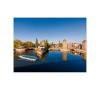 Puzzles，Ponts Couverts, Partie de l’Ancienne forteresse à Strasbourg，en Papier Photo, Décoration De La Maison Moderne pour Salon Bureau-1000 Pièces（50x70cm）-AU62