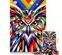 Puzzles Pop Art Hibou WPAP pour Adultes, 1000 pièces, renforce la mémoire, activité à Domicile, Bords Nets, Cadeau Festif (38x26cm)