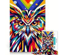 Puzzles Pop Art Hibou WPAP pour Adultes, 1000 pièces, renforce la mémoire, activité à Domicile, Bords Nets, Cadeau Festif (38x26cm)