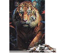 Puzzles Portrait King The Jungle pour Adultes et Adolescents Puzzle en Bois Puzzles pour Adultes Puzzle Casse-tête 1000 pièces (75x50cm)
