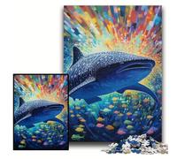 Puzzles pour 1000 pièces Art coloré Requin-Baleine Puzzles de 1000 pièces pour Adultes Colorés, Amusants, stimulants et stimulants Taille 50x75cm