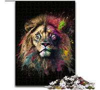 Puzzles pour 1000 pièces Art Néon Lion Puzzles pour 1000 pièces Jeu interactif Familial, Décoration d'intérieur DIY Défi cérébral Cadeau Taille 38x26cm