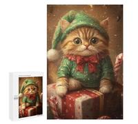 Puzzles pour Adolescentes 1000 PCS Christmas Cat Elf Gifts Puzzles pour Adolescentes : Améliorez Votre Mémoire pour Un Anniversaire Ou Noël. Jeu Au Design Magnifique. 1000 PCS