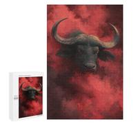 Puzzles pour Adolescentes 1000 PCS Fiery Bull Red Smoke Artwork Puzzles pour Adolescentes : Améliorez Votre Mémoire pour Un Anniversaire Ou Noël. Jeu Au Design Magnifique. 1000 PCS