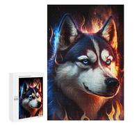 Puzzles pour Adolescentes 1000 PCS Flaming Wolf Art Print -3 Puzzles pour Adolescentes : Améliorez Votre Mémoire pour Un Anniversaire Ou Noël. Jeu Au Design Magnifique. 1000 PCS