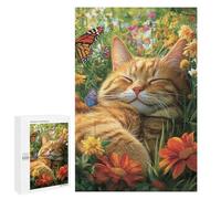 Puzzles pour Adolescentes 1000 PCS Garden Cat Butterflies Flowers Puzzles pour Adolescentes : Améliorez Votre Mémoire pour Un Anniversaire Ou Noël. Jeu Au Design Magnifique. 1000 PCS