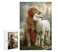 Puzzles pour Adolescentes 1000 PCS Golden Retriever and Lamb Friendship Puzzles pour Adolescentes : Améliorez Votre Mémoire pour Un Anniversaire Ou Noël. Jeu Au Design Magnifique. 1000 PCS