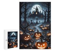 Puzzles pour Adolescentes 1000 PCS Halloween Spooky Night Scene Puzzles pour Adolescentes : Améliorez Votre Mémoire pour Un Anniversaire Ou Noël. Jeu Au Design Magnifique. 1000 PCS