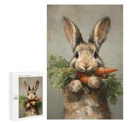 Puzzles pour Adolescentes 1000 PCS Rabbit Holding Carrots Painting Puzzles pour Adolescentes : Améliorez Votre Mémoire pour Un Anniversaire Ou Noël. Jeu Au Design Magnifique. 1000 PCS
