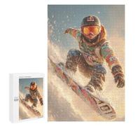 Puzzles pour Adolescentes 1000 PCS Snowboarding Action Shot Puzzles pour Adolescentes : Améliorez Votre Mémoire pour Un Anniversaire Ou Noël. Jeu Au Design Magnifique. 1000 PCS