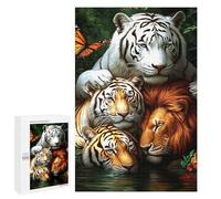 Puzzles pour Adolescentes 1000 PCS Tiger Lion Butterfly Jungle-1 Puzzles pour Adolescentes : Améliorez Votre Mémoire pour Un Anniversaire Ou Noël. Jeu Au Design Magnifique. 1000 PCS