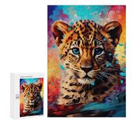 Puzzles pour Adolescentes 300 PCS Colorful Leopard Portrait Puzzles pour Adolescentes : Améliorez Votre Mémoire pour Un Anniversaire Ou Noël. Jeu Au Design Magnifique. 300 PCS