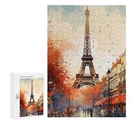 Puzzles pour Adolescentes 300 PCS Eiffel Tower Paris Art Print Puzzles pour Adolescentes : Améliorez Votre Mémoire pour Un Anniversaire Ou Noël. Jeu Au Design Magnifique. 300 PCS