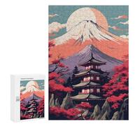 Puzzles pour Adolescentes 300 PCS Japanese Pagoda with Mount Fuji Puzzles pour Adolescentes : Améliorez Votre Mémoire pour Un Anniversaire Ou Noël. Jeu Au Design Magnifique. 300 PCS