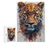 Puzzles pour Adolescentes 300 PCS Leopard Face Art Print Puzzles pour Adolescentes : Améliorez Votre Mémoire pour Un Anniversaire Ou Noël. Jeu Au Design Magnifique. 300 PCS