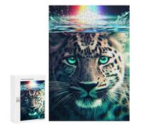 Puzzles pour Adolescentes 300 PCS Leopard Underwater Rainbow Puzzles pour Adolescentes : Améliorez Votre Mémoire pour Un Anniversaire Ou Noël. Jeu Au Design Magnifique. 300 PCS