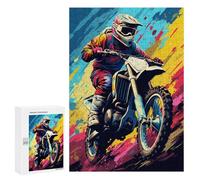 Puzzles pour Adolescentes 300 PCS Motocross Rider in Action Puzzles pour Adolescentes : Améliorez Votre Mémoire pour Un Anniversaire Ou Noël. Jeu Au Design Magnifique. 300 PCS