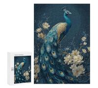 Puzzles pour Adolescentes 300 PCS Peacock with Flowers Puzzles pour Adolescentes : Améliorez Votre Mémoire pour Un Anniversaire Ou Noël. Jeu Au Design Magnifique. 300 PCS