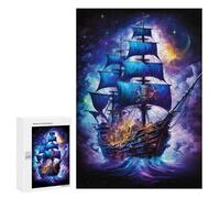 Puzzles pour Adolescentes 300 PCS Pirate Ship Fantasy Art Puzzles pour Adolescentes : Améliorez Votre Mémoire pour Un Anniversaire Ou Noël. Jeu Au Design Magnifique. 300 PCS