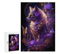 Puzzles pour Adolescentes 300 PCS Purple Wolf Fantasy Art Print Puzzles pour Adolescentes : Améliorez Votre Mémoire pour Un Anniversaire Ou Noël. Jeu Au Design Magnifique. 300 PCS
