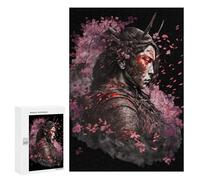 Puzzles pour Adolescentes 300 PCS Samurai Warrior with Cherry Blossoms-5 Puzzles pour Adolescentes : Améliorez Votre Mémoire pour Un Anniversaire Ou Noël. Jeu Au Design Magnifique. 300 PCS