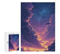 Puzzles pour Adolescentes 300 PCS Starry Night Sky with Clouds Puzzles pour Adolescentes : Améliorez Votre Mémoire pour Un Anniversaire Ou Noël. Jeu Au Design Magnifique. 300 PCS