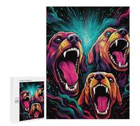 Puzzles pour Adolescentes 500 PCS Colorful Roaring Bears Art Print Puzzles pour Adolescentes : Améliorez Votre Mémoire pour Un Anniversaire Ou Noël. Jeu Au Design Magnifique. 500 PCS