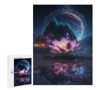 Puzzles pour Adolescentes 500 PCS Fantasy Lotus Pond Scene Puzzles pour Adolescentes : Améliorez Votre Mémoire pour Un Anniversaire Ou Noël. Jeu Au Design Magnifique. 500 PCS