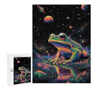Puzzles pour Adolescentes 500 PCS Frog in Space Art Print Puzzles pour Adolescentes : Améliorez Votre Mémoire pour Un Anniversaire Ou Noël. Jeu Au Design Magnifique. 500 PCS