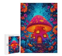 Puzzles pour Adolescentes 500 PCS Mushroom House Garden Puzzles pour Adolescentes : Améliorez Votre Mémoire pour Un Anniversaire Ou Noël. Jeu Au Design Magnifique. 500 PCS