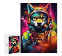 Puzzles pour Adolescentes 500 PCS Space Wolf Astronaut Art Print-3 Puzzles pour Adolescentes : Améliorez Votre Mémoire pour Un Anniversaire Ou Noël. Jeu Au Design Magnifique. 500 PCS