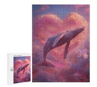 Puzzles pour Adolescentes 500 PCS Whale in Pink Clouds Puzzles pour Adolescentes : Améliorez Votre Mémoire pour Un Anniversaire Ou Noël. Jeu Au Design Magnifique. 500 PCS